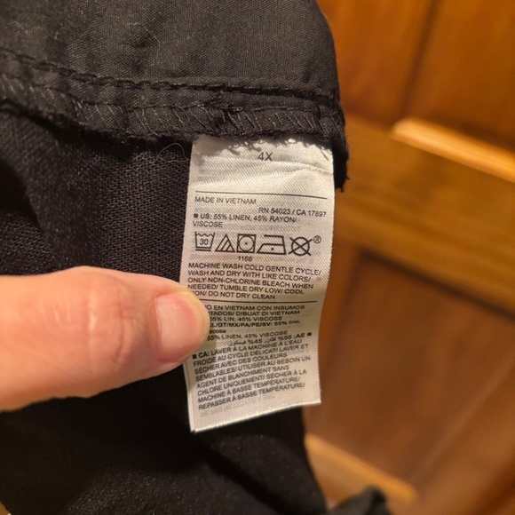 Old Navy Linen Blend Cropped Pants in Black 4X NWT - Picture 6 of 7